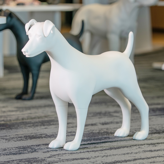 Sunray Mascota Matte White Fiberglass Smooth Fox Terrier Dog Mannequin 